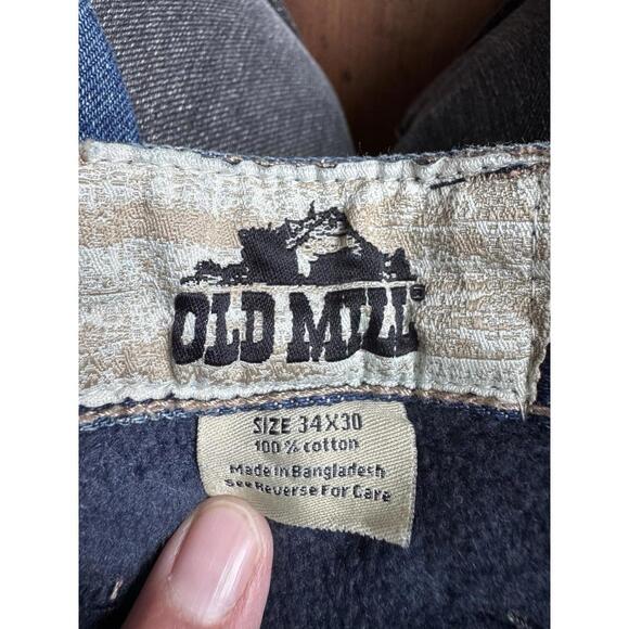 Men’s Old Mill Fleece Lined Denim Jeans 34x30 Dark Wash Warm Winter Cold Weather - Picture 9 of 9